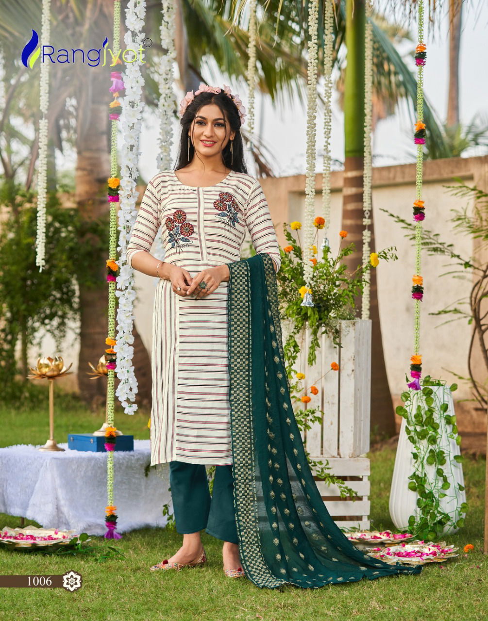 Rangjyot Muskan 1 New Exclusive Wear Fancy Kurti With Pant And Dupatta Readymade Collection